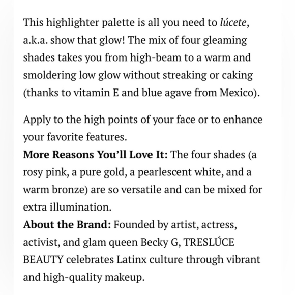 NIB Treslúce Beauty Lucete Glow Highlighter Palette - Picture 4 of 6